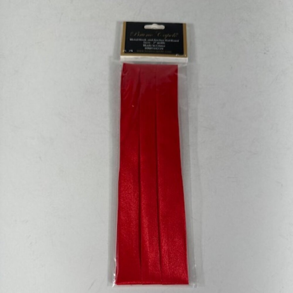 Bruno Capelo Men's Red 3 Pleat Hat Band Premium 2 End Hooks 100% Satin